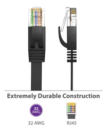 25cm 3ft1.5ft 1m 2M 3m 10ft 5m 10m 15m 20m 30m kabel CAT6 płaskie UTP kabel sieciowy Ethernet RJ45 kabel sieciowy LAN czarny biały kolor