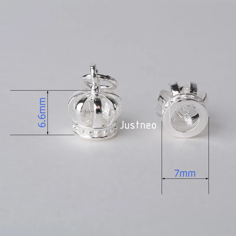 solid 925 Sterling Silver Royal Crown pendant charm,silver spacer bead charms for necklace & pendant sterling silver jewelry