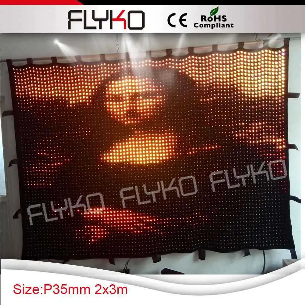 Free shipping LED customize size led video curtain led vision curtain Flightcase Shipping