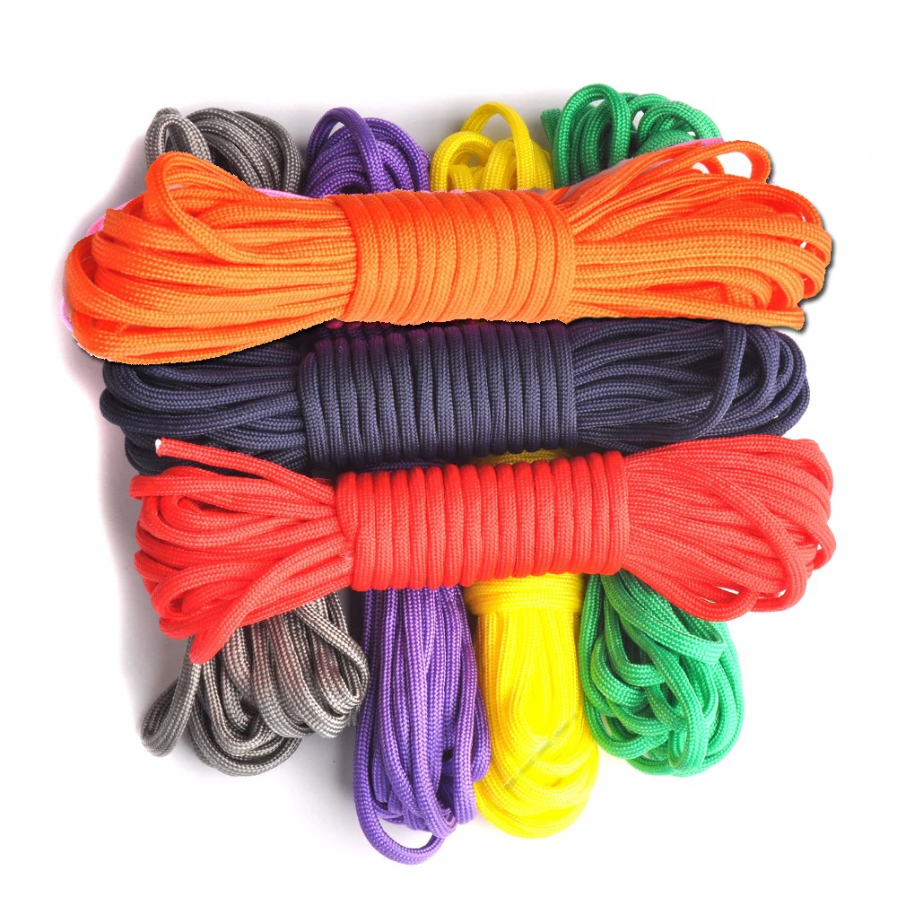 25/50/100ft Paracord 550 Parachute Cord Lanyard Rope Mil Spec Type III 7 Stand Survival Rope for Outdoor Climbing Camping