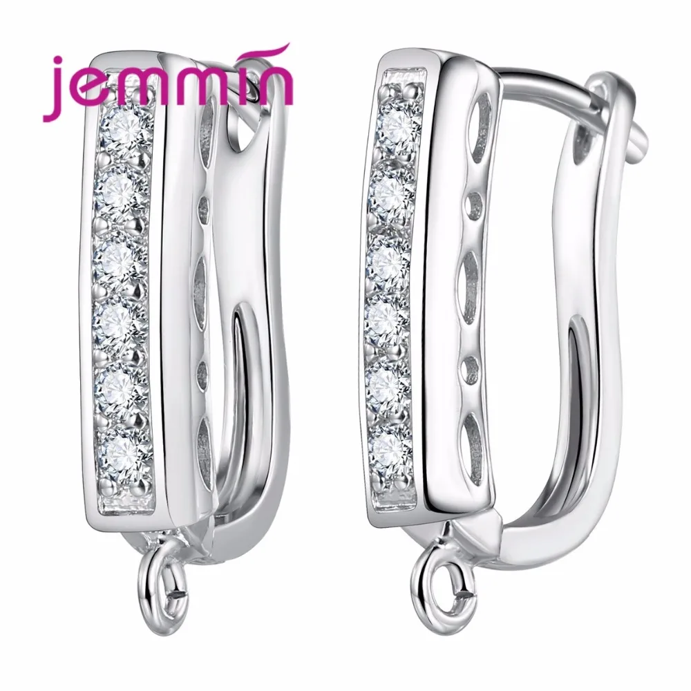 Fascinating Gorgeous Jewelry Accessories Crystal Hoop Earrings for Women 925 Sterling Silver Earrings Components 10PCS