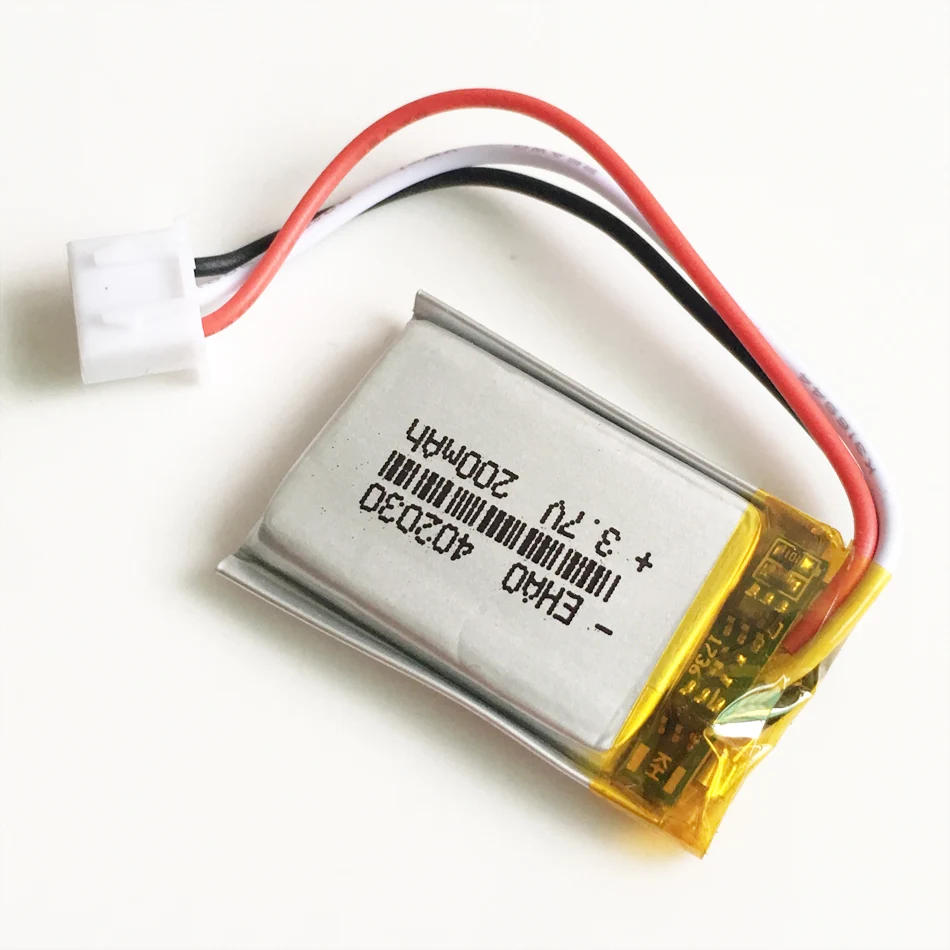 Akumulator litowo-polimerowy LiPo 3,7 V 200 mAh 402030   Złącze JST XHR 2,54 mm 3-pinowe do ręcznego nagrywania GPS Mp3 Bluetooth