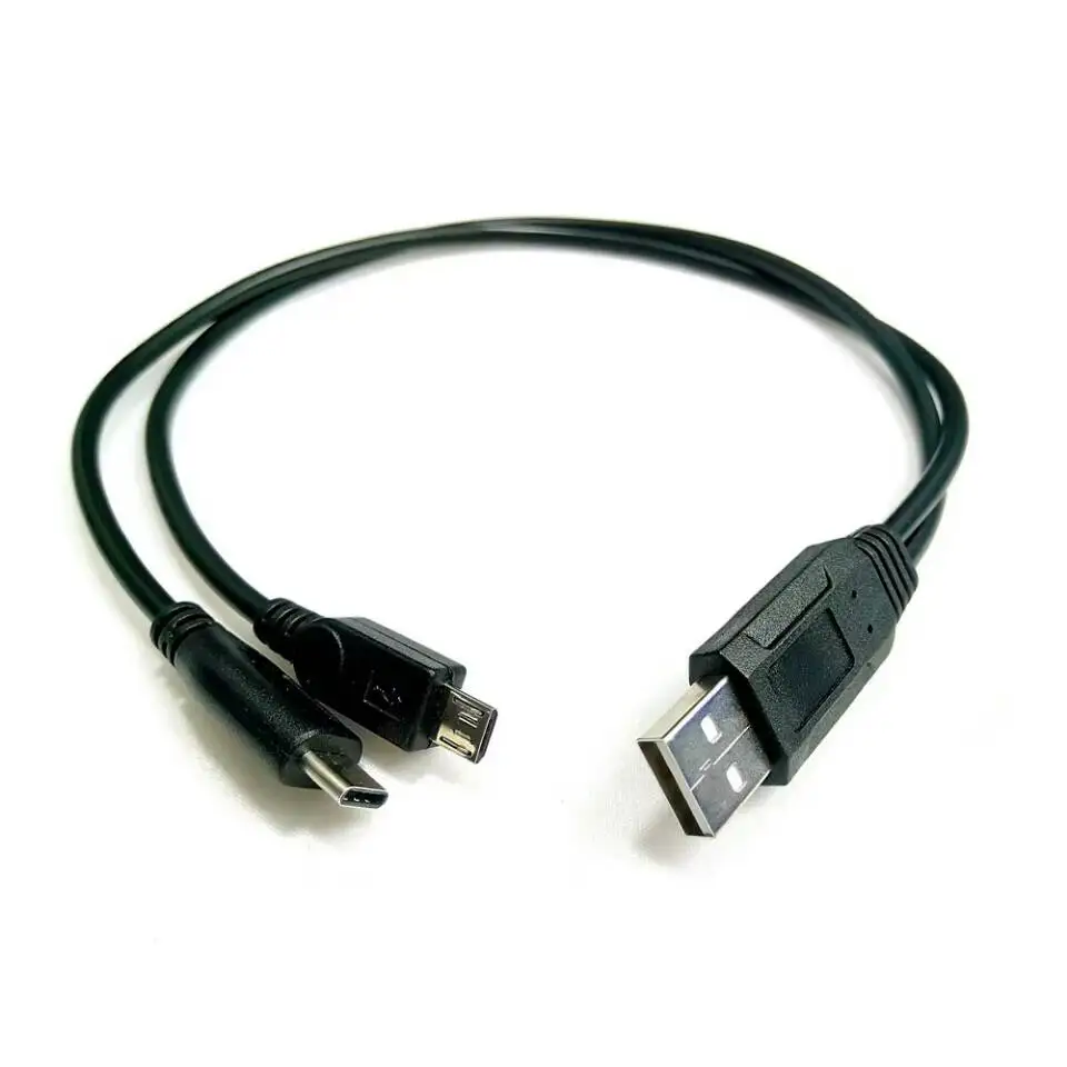 كابل USB من النوع C و Micro USB 2 في 1 ، شحن سريع ، 2.4A ، مزامنة بيانات لهاتف Xiaomi Note 2 LG G5 Nexus 6P