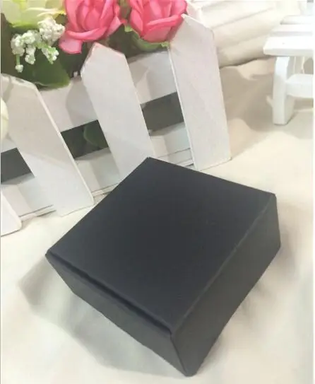 

100pcs 5.5*5.5*2.5cm Black Gift Packaging Box For Jewelry\Wedding\Candy\Crafts\Cake\Handmade Soap Packing boxes