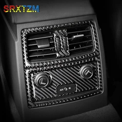 Carbon Fiber For BMW 5 Series E60 E61 Car Interior Air Conditioning Decor Strips Cover Trim Stickers 4pcs/set