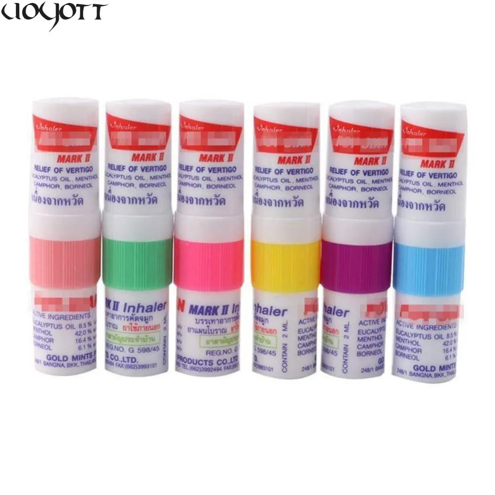 1Pc Thailand Herbal Nasal Nasal Inhaler Stick Mint Cylinder Essential Oil Nasal Inhaler Asthma Refreshing Aroma Oil Stick