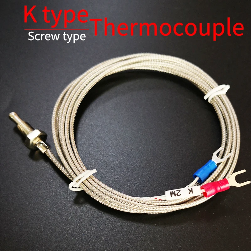 k & PT100 type Thermocouple Probe  3-Wire M8 Thread Temperature Sensor For Thermostat REX-C100