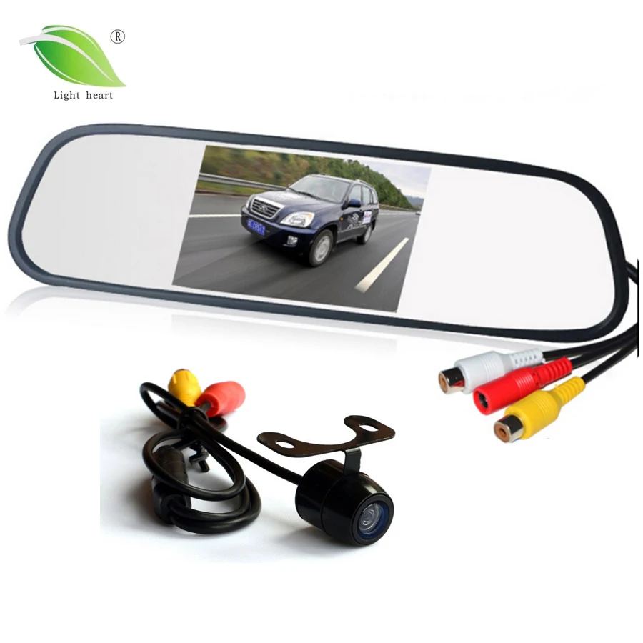 

Parking Assistance System 2 in 1 4.3 Digital TFT LCD Mirror Auto Car Parking Monitor + 170 Degrees Mini Car Rear view Camera