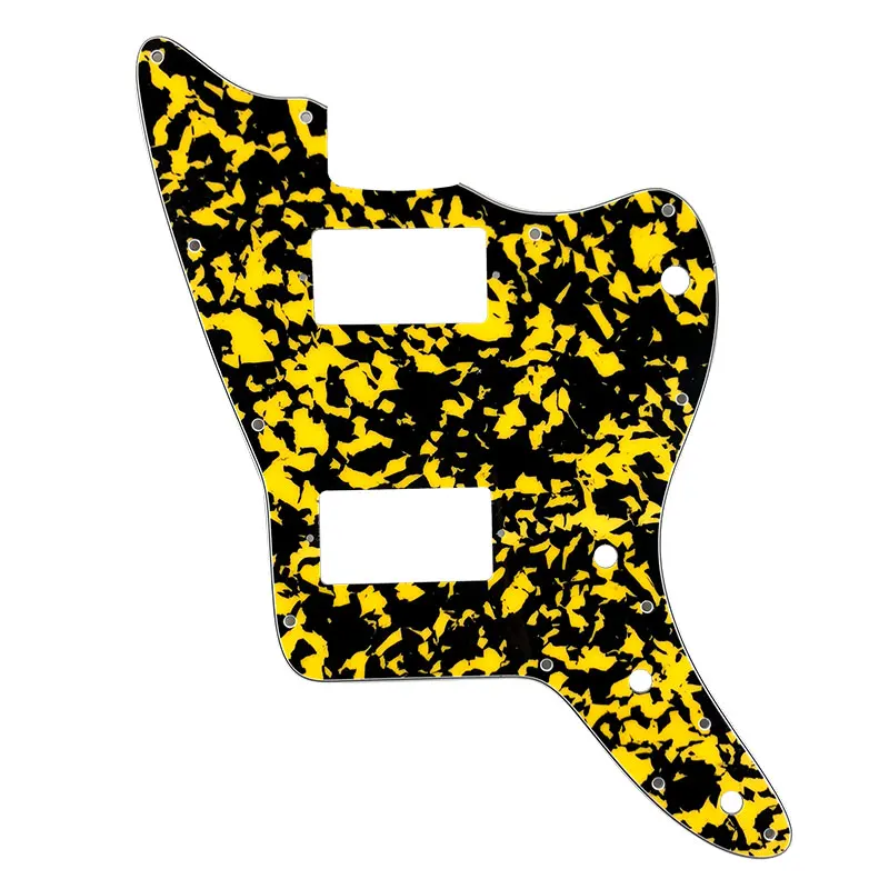 Pleroo Custom Guitar Parts - For US Jazzmaster Guitar Pickguard With PAF Humbucker No Bridge Post Holes And Upper Horn