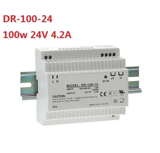 

DR-100-24 Single Output 100W 24V 4.2A Industrial DIN Rail switching power supply