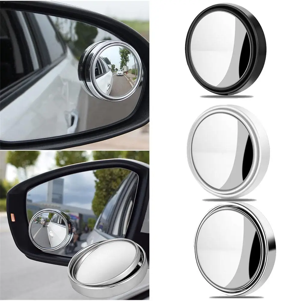 Car 360 Degree Framless Blind Spot Mirror Wide Angle Round Convex Mirror Small Round Side Blindspot Rearview Parking Mirror