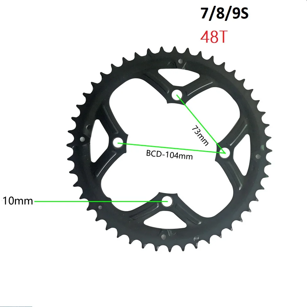 48T Chainring 7/8/9 prędkości korba węgla stalowy rower mechanizm korbowy łańcucha pierścień MTB szosowe koło łańcuchowe dla Shimano SLX XT