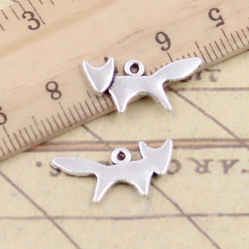 

20pcs Charms Lovely Fox 20x10mm Tibetan Bronze Silver Color Pendants Antique Jewelry Making DIY Handmade Craft