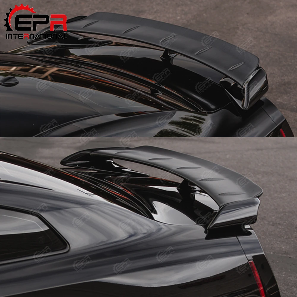 Car-styling For Nissan R35 GTR OEM Carbon Fiber Spoiler Blade Wald Add On Bodykit Gurney Flap Glossy Finish Roof Wing Cover Kit