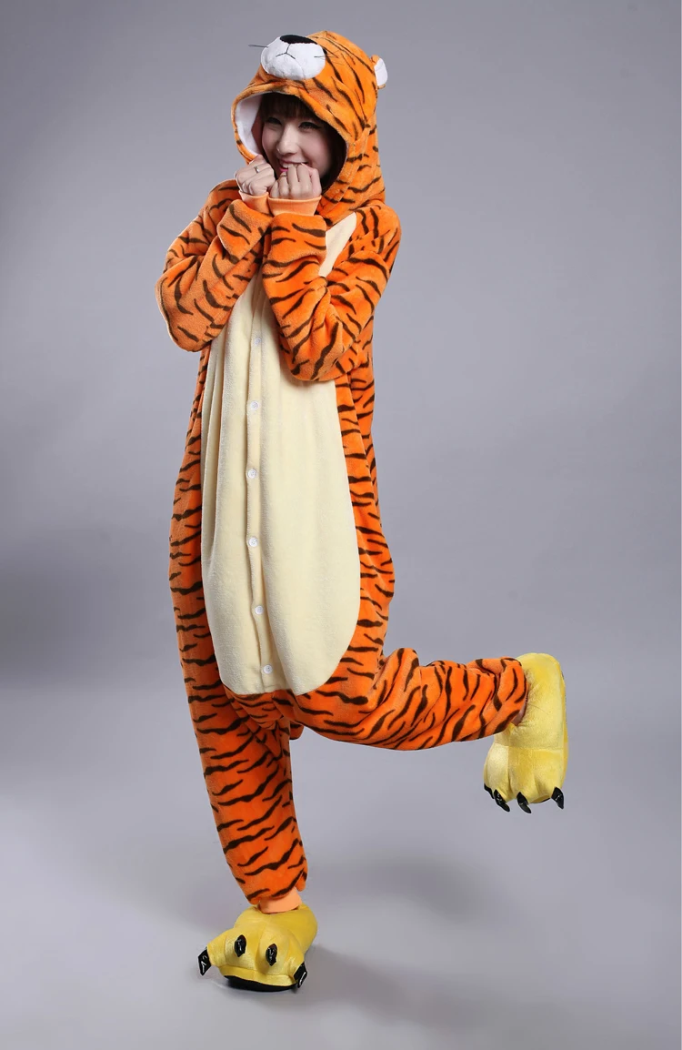 

Kigurumi Winter Zodiac Tiger Onesies Flannel Pajama Adult Alaska Tiger Pyjamas Animal Anime Cartoon Costumes Sleepwear Cosplay