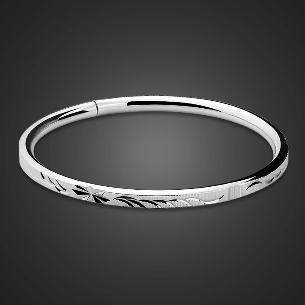 New Women\'s 925 Sterling Silver Bracelet Pattern Engraving Design Solid Silver Bracelet Women\'s Jewelry Valentine\'s Day Gift