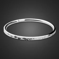 New Women's 925 Sterling Silver Bracelet Pattern Engraving Design Solid Silver Bracelet Women's Jewelry Valentine's Day Gift