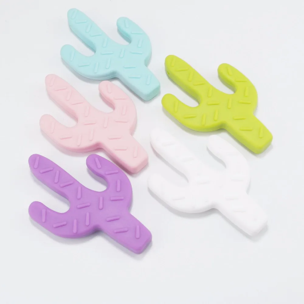 5pcs SUTOYUEN BPA Free Silicone Cactus Teether Chew Charms Toy Diy Necklace Pendants Cacti Crib Baby Pacifier Dummy Teether Toy