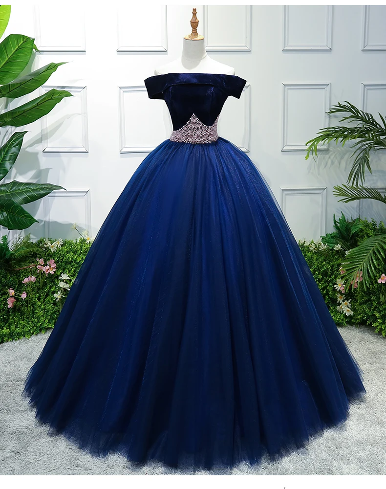 100%real royal blue slash collar velvet beading waist ball gown Medieval Renaissance Gown queen Victorian dress Marie Belle ball