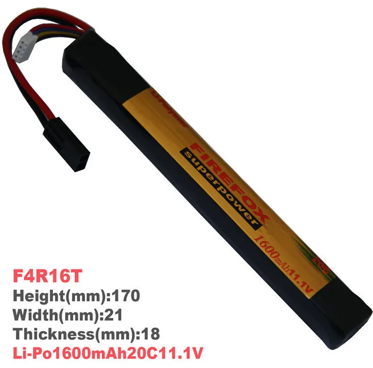 wholesale 1pcs 100% Orginal Firefox 11.1V 1600mAh 20C LiPo Li-Polymer Stick rc Battery F4R16T Drop shipping