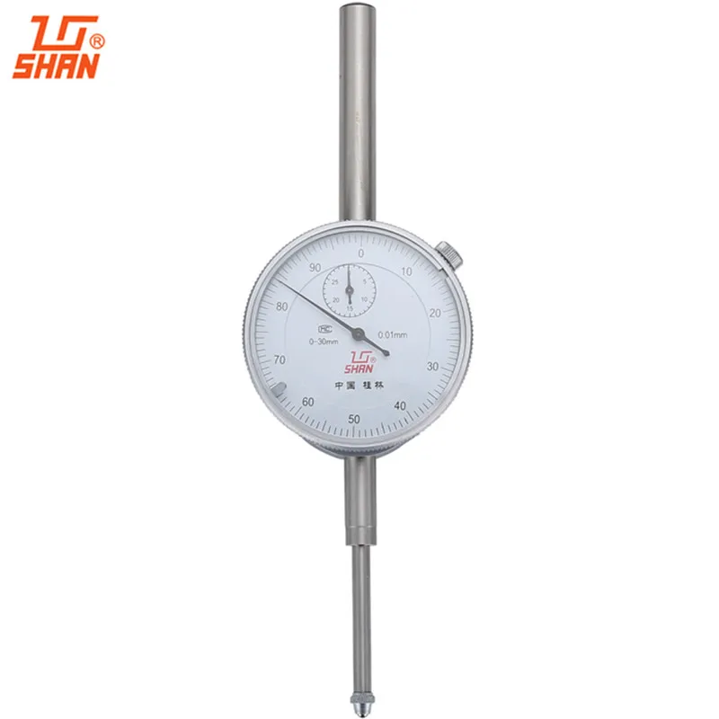 SHAN Dial Indicator 0-30mm/0.01mm Dial Test Gauge Large Measuring Range Aluminum Body Micrometer Precision Tools