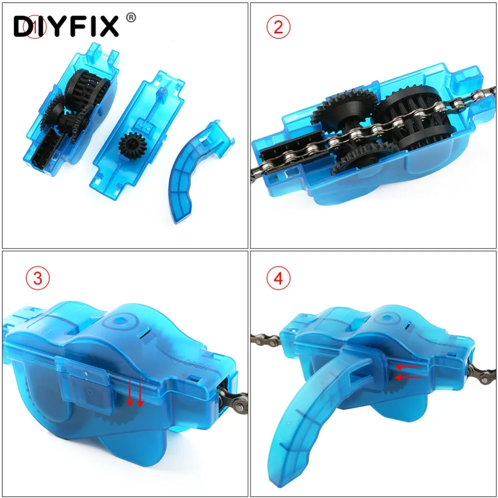 DIYFIX Portable Bicycle Chain Cleaner Bike Clean Machine Brushes Brushes Mountain Road Bike Cycling Cleaning Kit Outdoor Sports