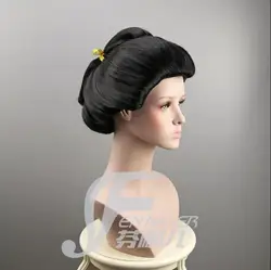 Woman Black Hair Japanese Ancient Geisha Flaxen Synthetic Daily Cosplay Wig Ancient Tradition