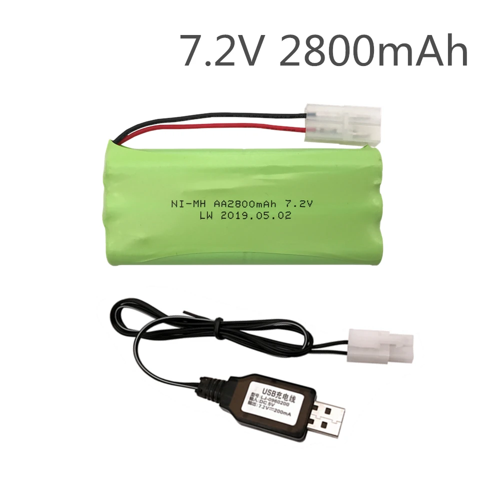 2800mah 7.2v rechargeable battery With Charger pack battery nimh 7.2v aa nimh battery For Remote control electric toy tool boat