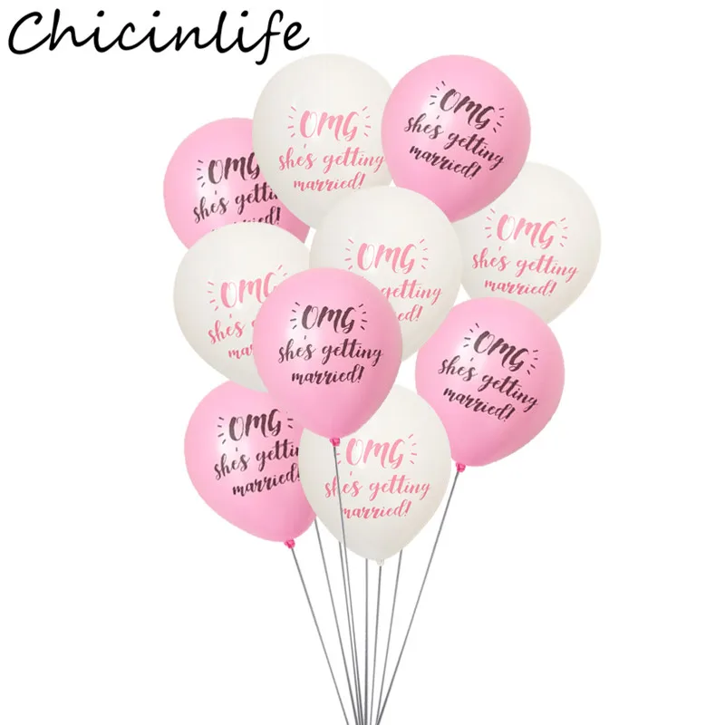 

10Pcs O My she's Getting Married Latex Balloons Bachelorette Party Bridal Shower Engagement Hen Night Wedding Decoration Supplie