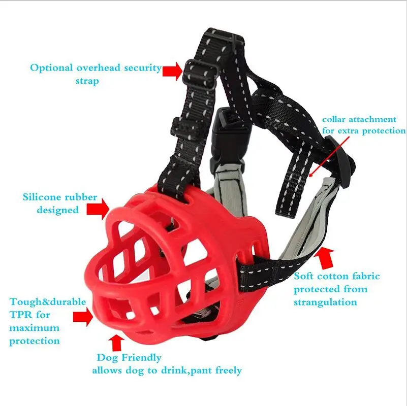 Soft Silicone Strong Dog Muzzle, Basket Design, Anti-biting, Adjusting Straps Mask, High Quality, 6 Sizes, Hot Sale, New