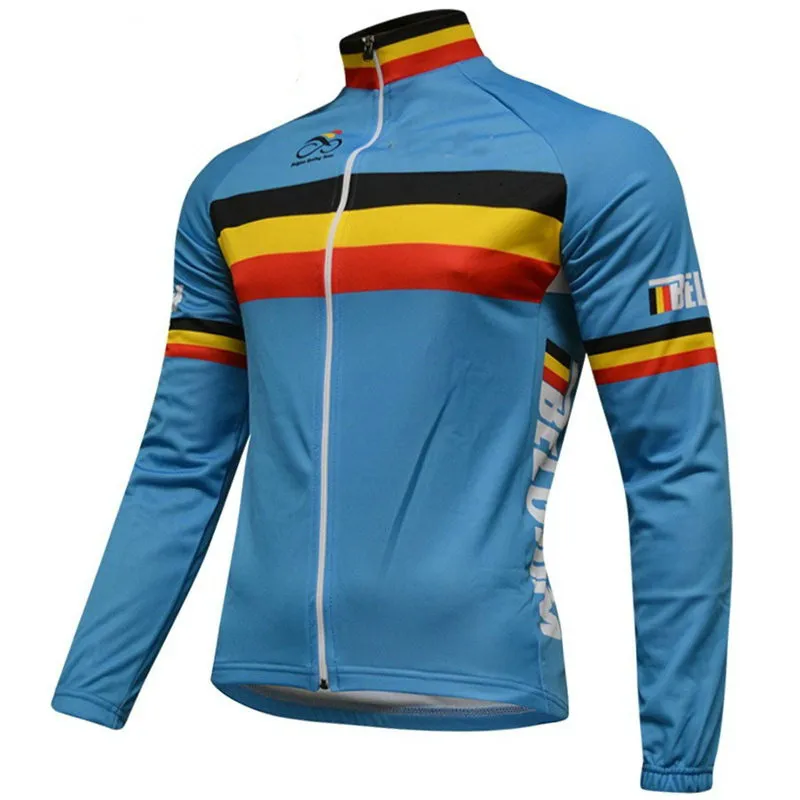 SPRING SUMMER 2016 BELGIUM NATIONAL Team Men's Cycling Jersey Long Sleeve Bicycle Clothing With Bib PANTS Ropa Ciclismo