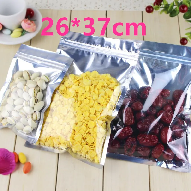 26*37cm Aluminum Foil / Clear Resealable Valve Zipper lock Retail Pack Packing Bag, Zip Lock Ziplock Bag Plastic Party Package