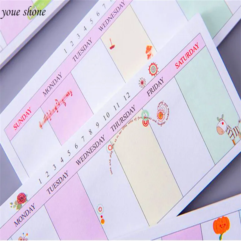 1PCS Weekly Plan Can Be Tattoo Stickers Work Study Memorandum Schedule This Label Stickers Notebook Stationery