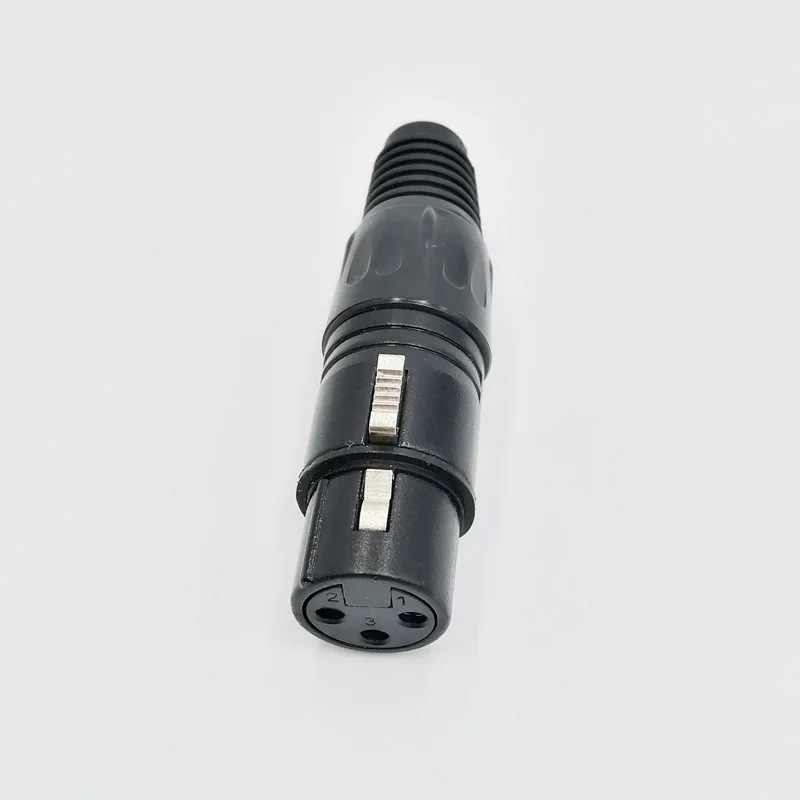 Gold plated XLR 3 pin male and female Black Microphone Plug Gold PIN Connector Audio Connector