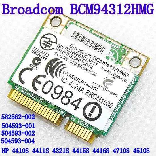 

Broadcom Bcm94312hmg Bcm4312 Half Mini Pci-e Wireless Wifi Card 802.11 B G