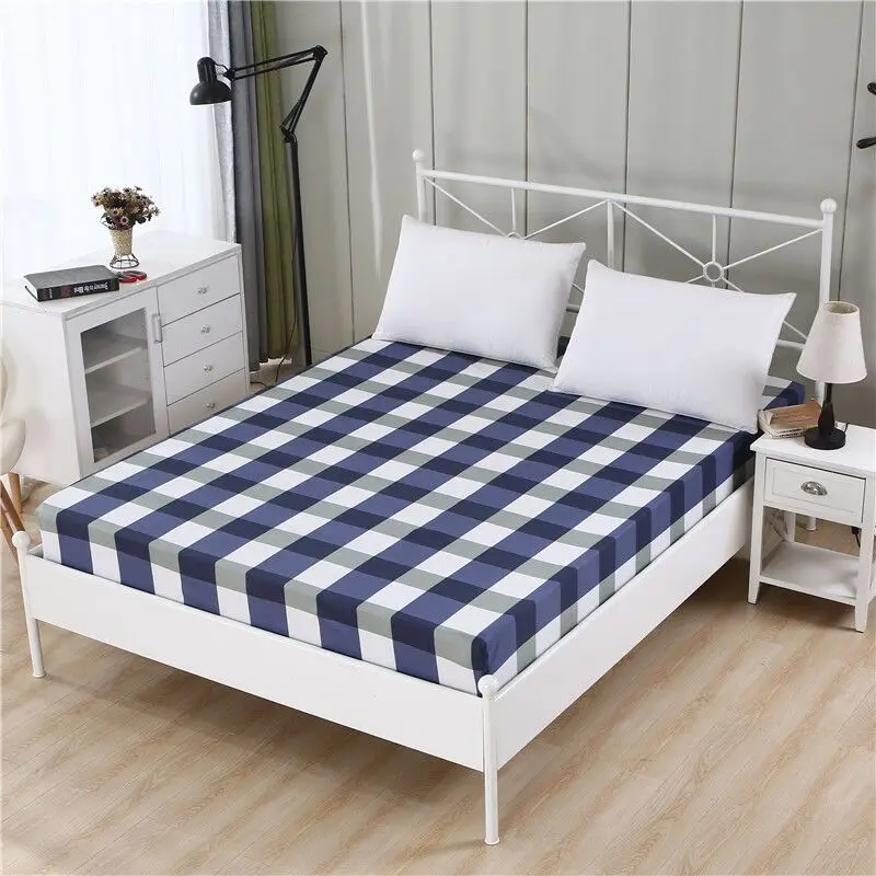 1pc 100%Polyester Fitted Sheet Mattress Cover Four Corners With Elastic Band Bed Sheets 90cm*200cm 160cm*200cm