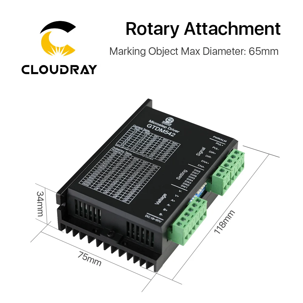 Cloudray-accesorio de grabado rotativo con mandriles, objeto de MHX-13-029B, diámetro máximo de 65mm, para máquina de marcado láser