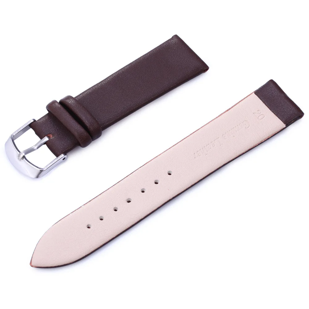 8mm 10 12 13 14 15 16 17 18 19 20 21 22mm Ultra Thin Watch Strap Simple Replacement Genuine Leather Band for Samsung Amazfit