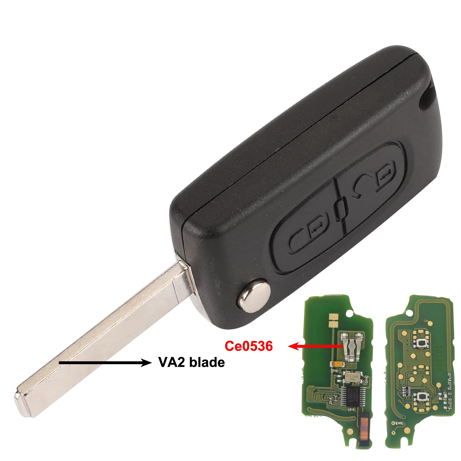 Jingyuqin 434 Mhz FRAGEN/FSK 2 Tasten Klappschlüssel Für Peugeot 107 207 307 307S 308 407 607 Fernbedienung Fob PCF7961 PCF7941 Chip
