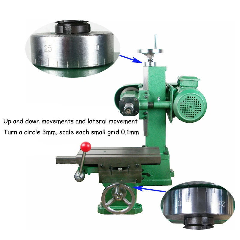 Desktop Milling Machine 220V/380V Horizontal Grinder Saw Blade Light Milling Machine Scale Engraving Machine Slotting Device