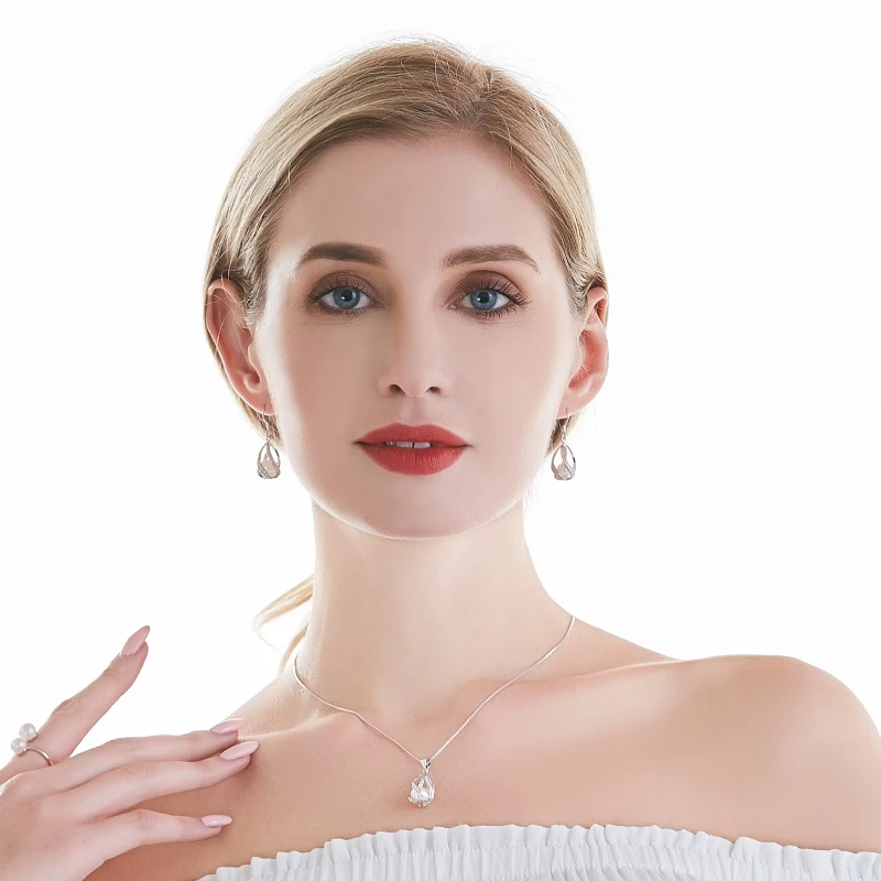Natural Freshwater Pearl Drop Earrings For Women Elegant 925 Sterling Silver Anti allergy Earrings DIY Cage Jewelry 2019 cauuev