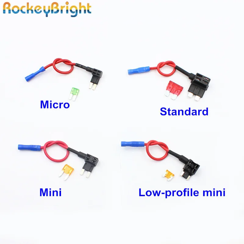 Rockeybright 5A 10A 30A bezpiecznik ostrza uchwyt na pudełka dodaj obwód standardowy Mini mikro samochód Piggy Back bezpieczniki Tap Adapter dwuobwodowy