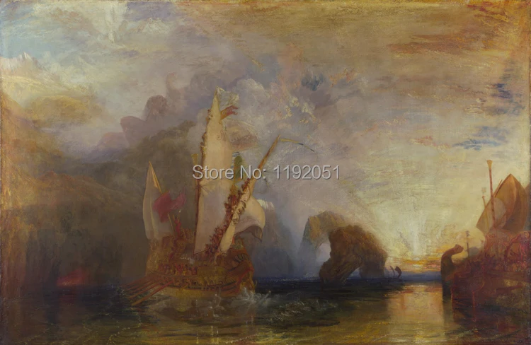 landscape canvas painting masterpiece reproduction Joseph Mallord William Turner- Ulysses deriding Polyphemus Homer's Odyssey