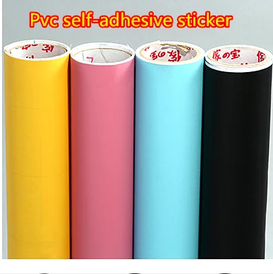 

Multi-colored plain pvc self-adhesive wallpaper furniture stickers wallpaper furniture bed room sticker boeing film waterproof