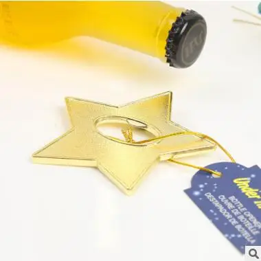 2018 New Arrival Creative Five Star Shaped Wine Bottle Openers Gold Alloy Open Tools For Wine Bottles Casamento Decoration