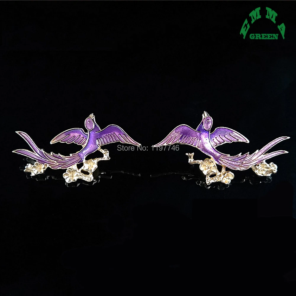 Fashion Bird Swallow Animal Enamel Accessories Flatback Metal Embellishment 63x64 Clip Pin Button Hair Center Wedding 5pcs