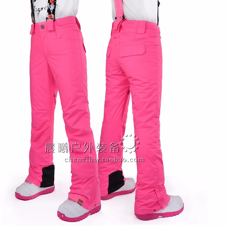 Gsou-Outdoor Hiking Trousers for Women, Snow Ski Pants, Waterproof, Free Breath, Long, Thick, Warm, Winter, New, 2024