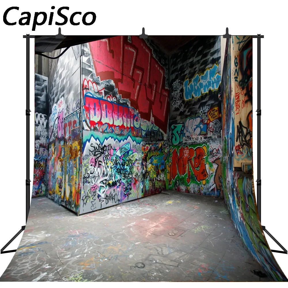 Fondo de fotografía de Graffiti Capisco para niños, telón de fondo de fotografía, impresión Digital, accesorios de estudio fotográfico
