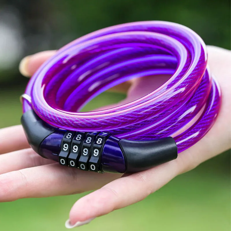 MEETLOCKS Coiled Combination Cable Bike Lock Dia.6x1200mm(L) & 8x1200mm(L)  Red Color Mini Bicycle Lock Security Bicycle