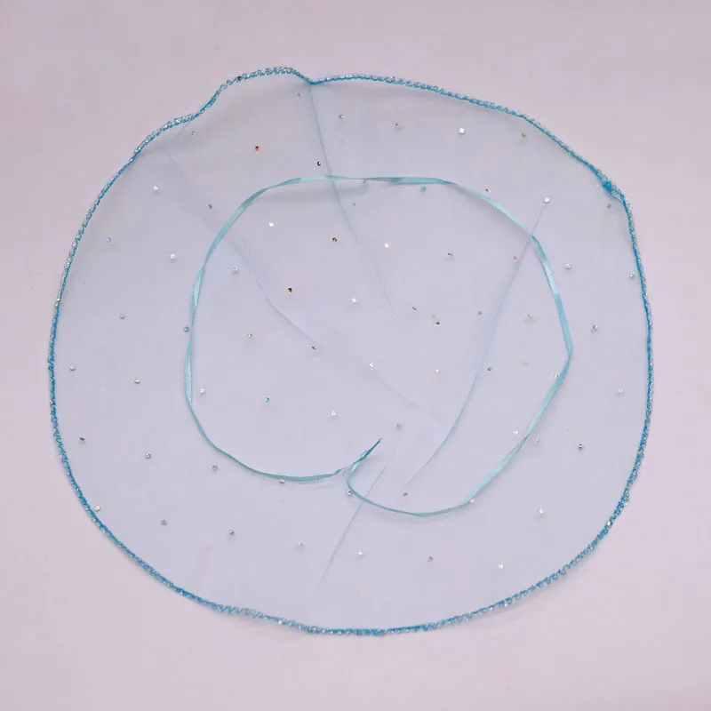 35cm 50pcs Sky Blue Candy Bags For Wedding Round Christmas Organza Bags Gift Packaging Bags Women Drawstring Package Display